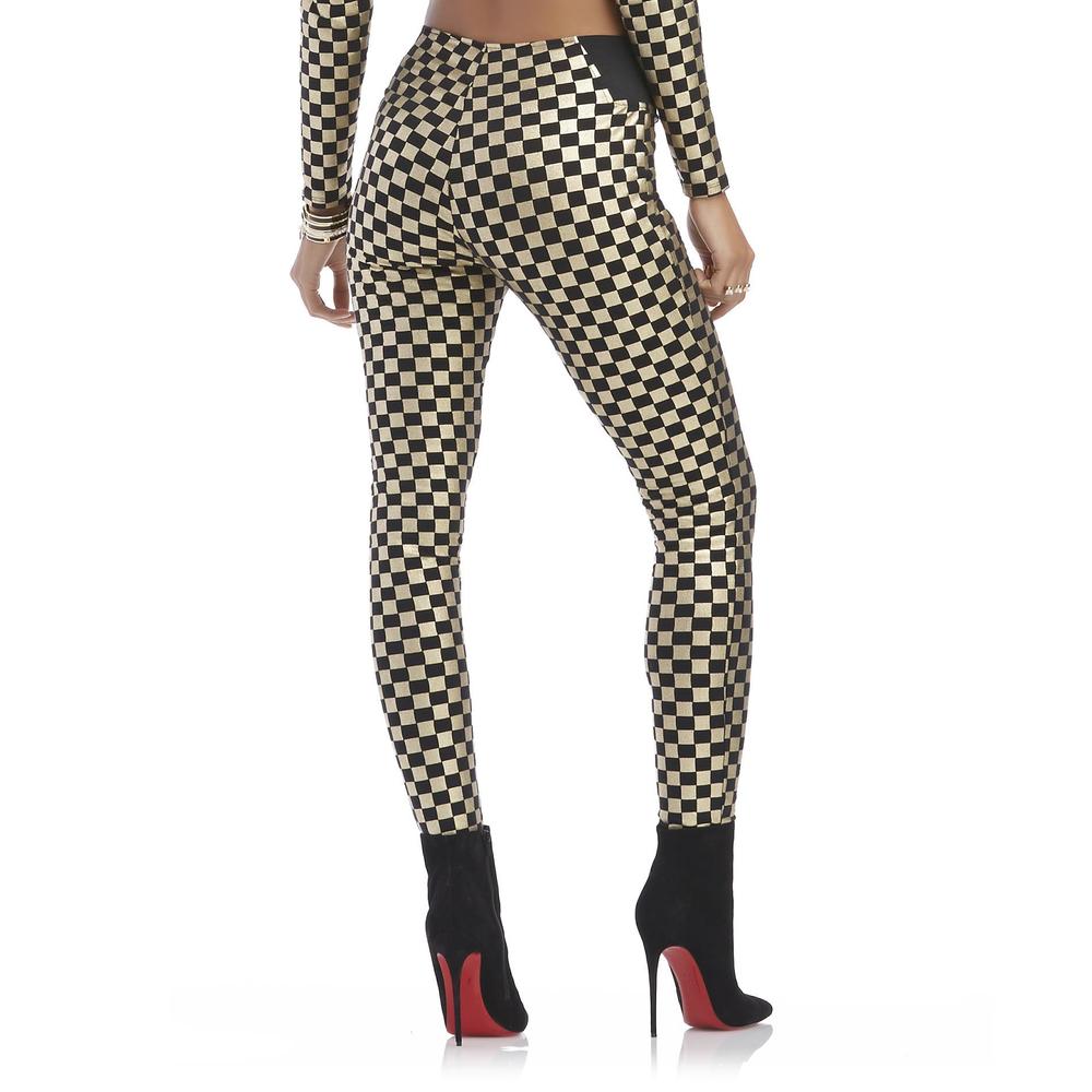 Nicki Minaj Women's Gored Leggings - Foil Checkered