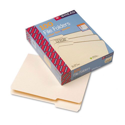 Smead SMD10331 File Folders, 1/3 Cut 1st Position, 1-Ply Top Tab