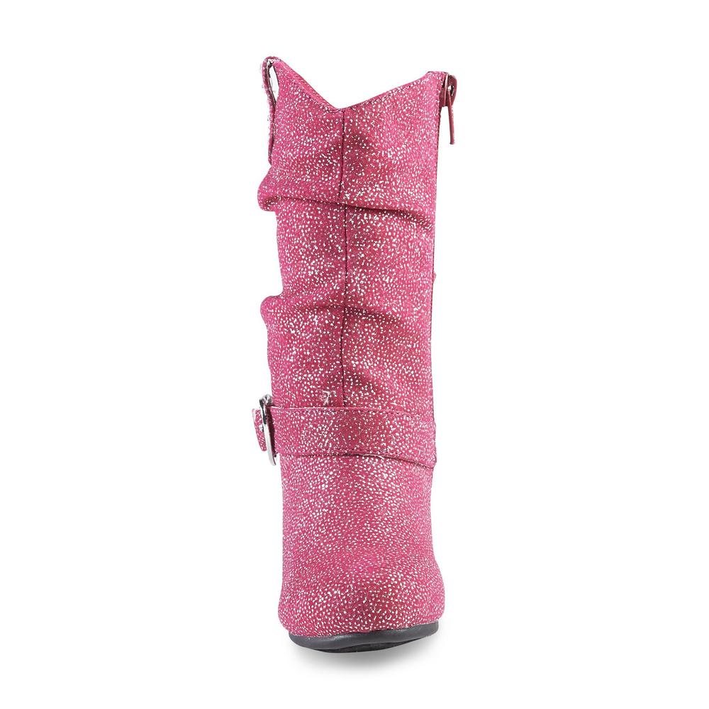 Bongo Toddler Girl's Shelly Pink Sparkle Calf Fashion Boot