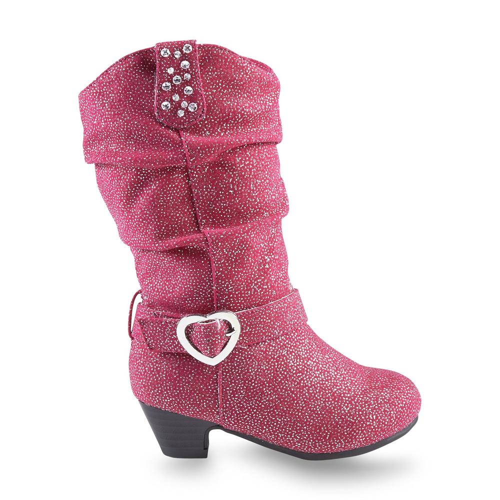 Bongo Toddler Girl's Shelly Pink Sparkle Calf Fashion Boot