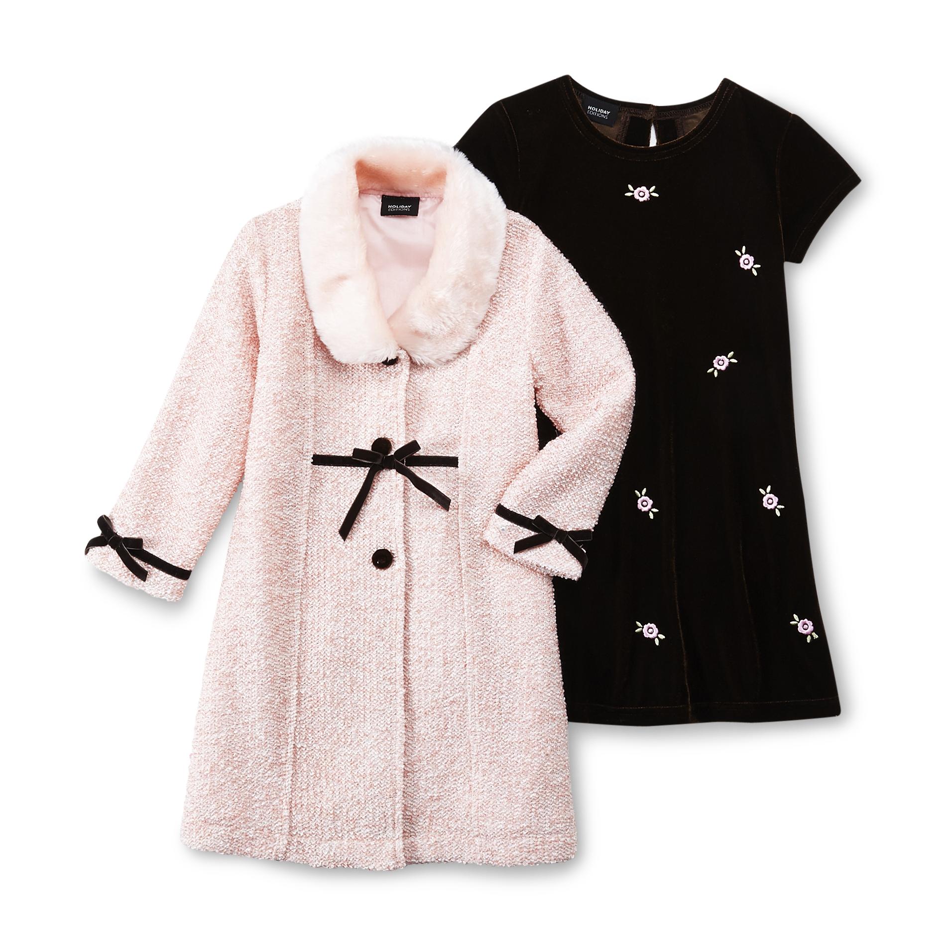 Holiday Editions Infant & Toddler Girl's Special Occasion Dress & Boucle Coat