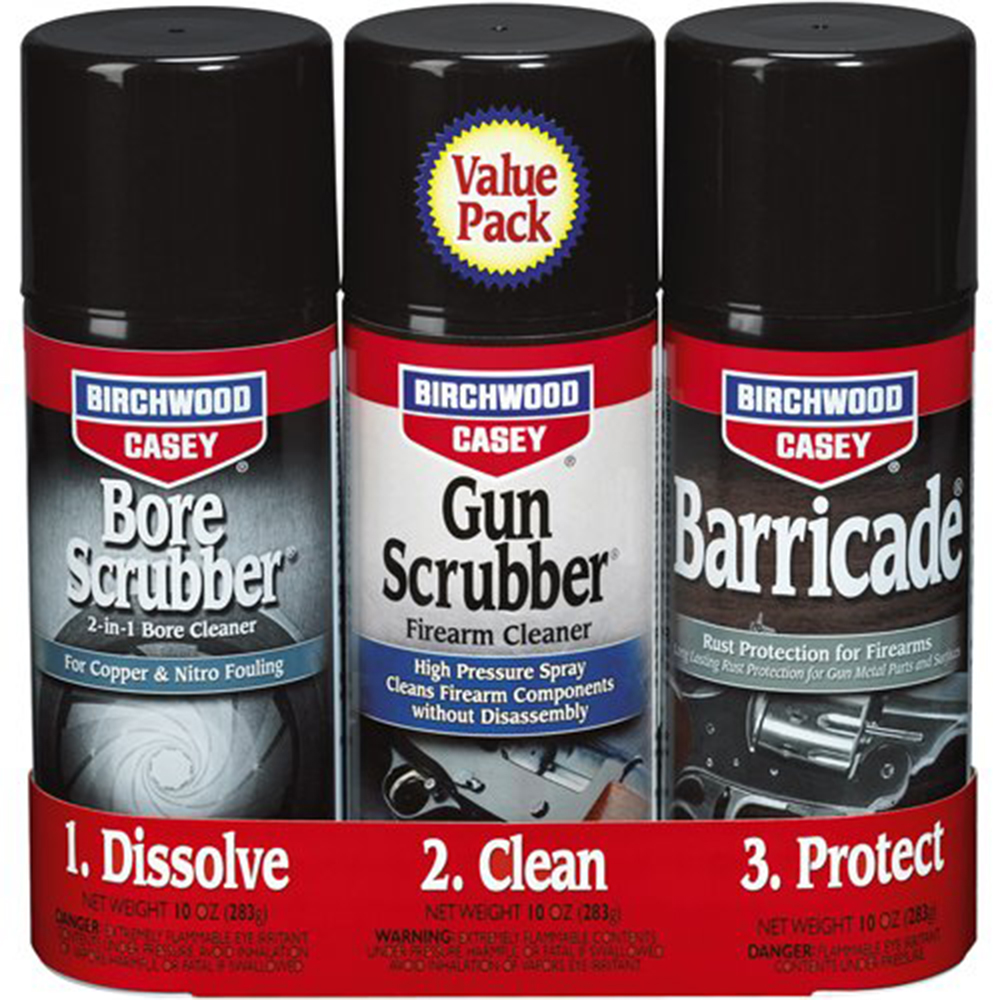 Birchwood Casey 1 2 3 Gun Scrubber Bore Scrubber & Barricade Kit