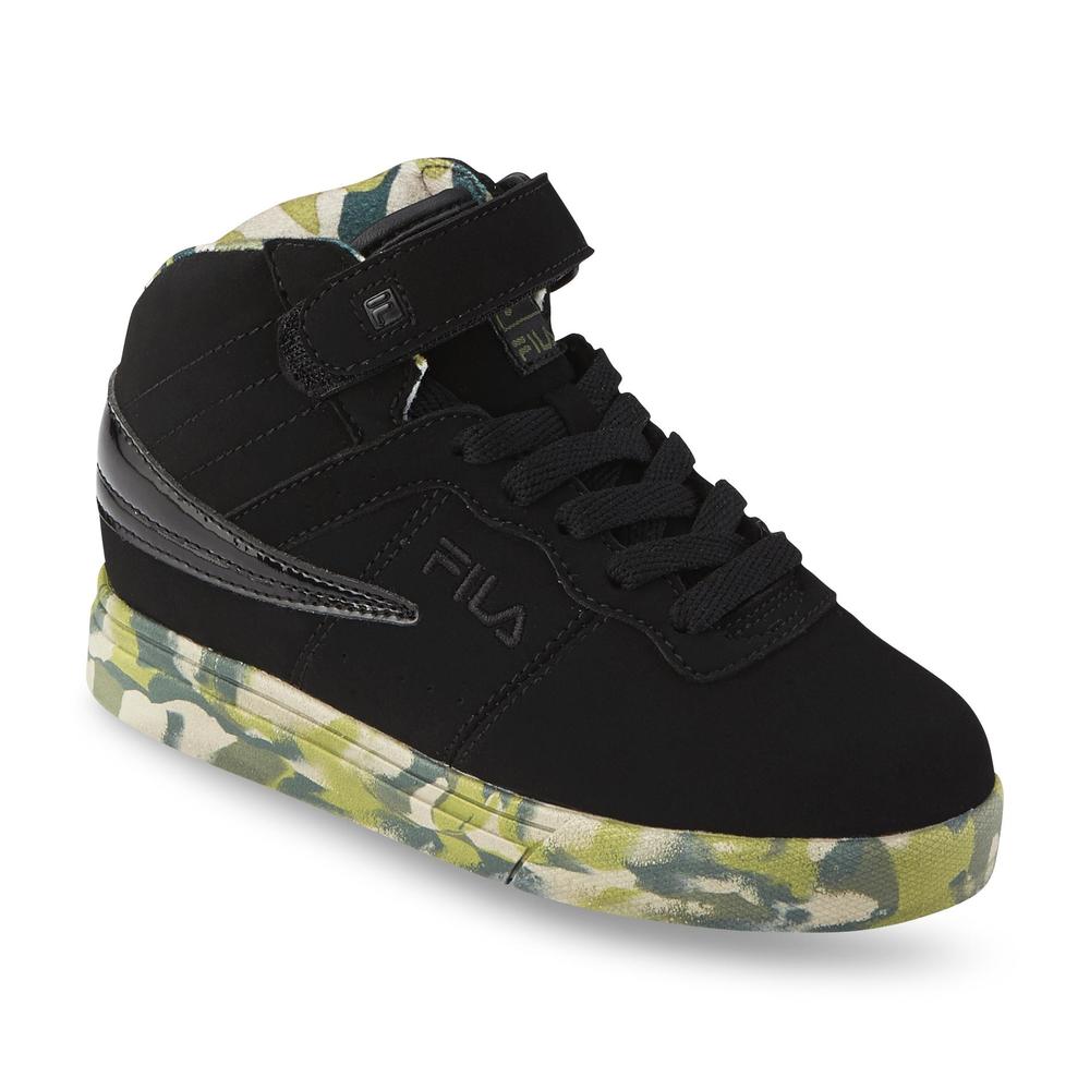 Fila Boy's Vulc 13 Mashup Black/Green/Camouflage High-Top Sneaker