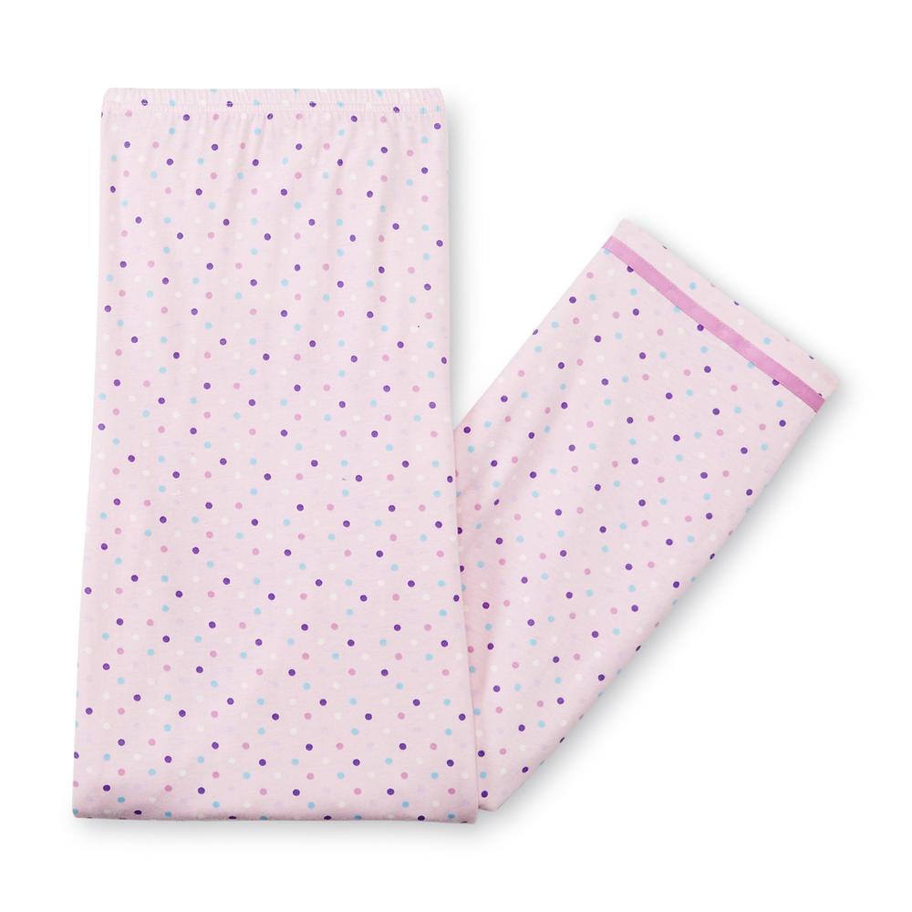 Laura Scott Women's Plus Long-Sleeve Pajamas & Slippers - Polka Dot