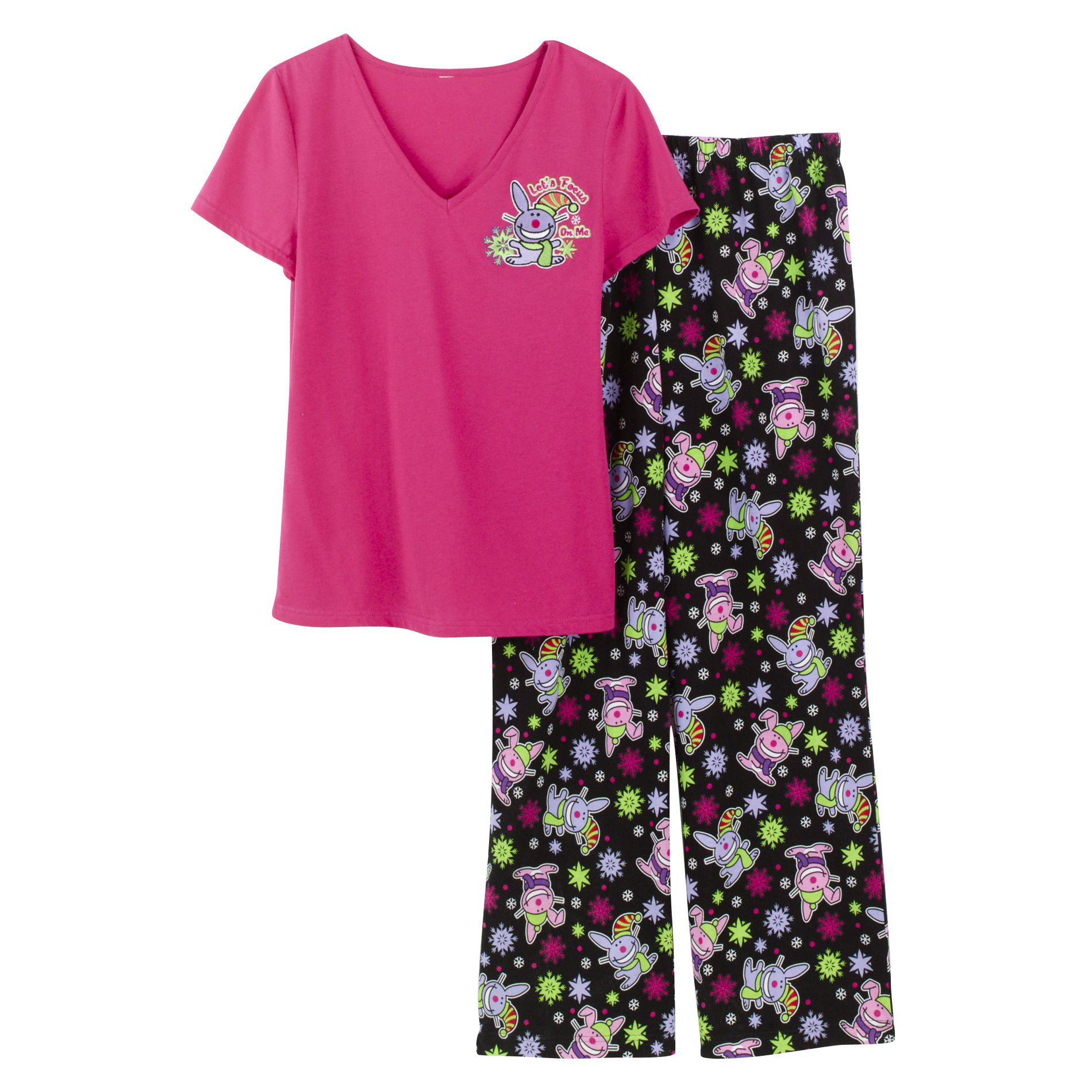Happy Bunny Women&#39;s Knit Pajama Set