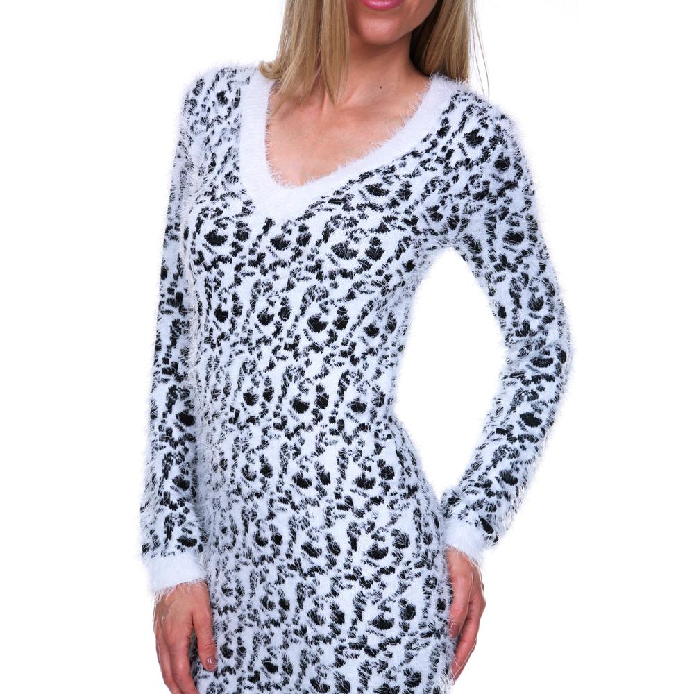 White Mark Women's Angora Sweater Dresss