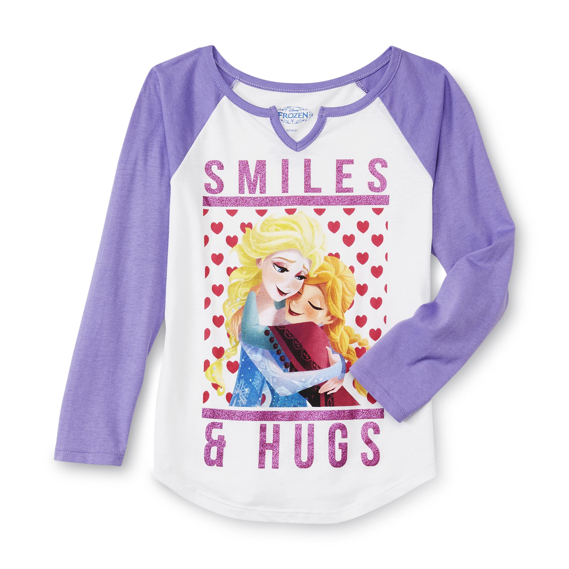 Disney Frozen Girl's Long-Sleeve Graphic T-Shirt - Smiles & Hugs
