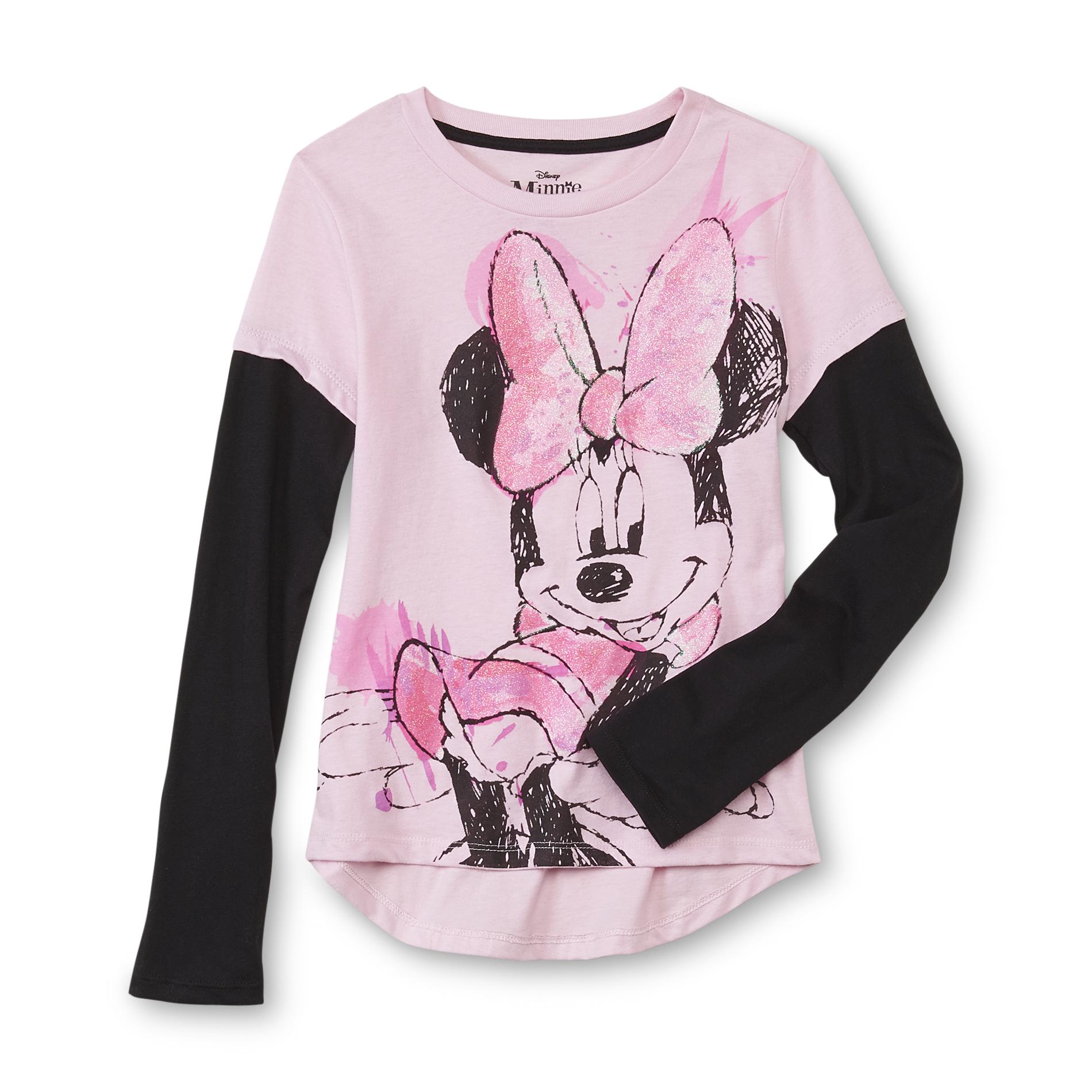 Disney Minnie Mouse Girl's Glittered Graphic T-Shirt