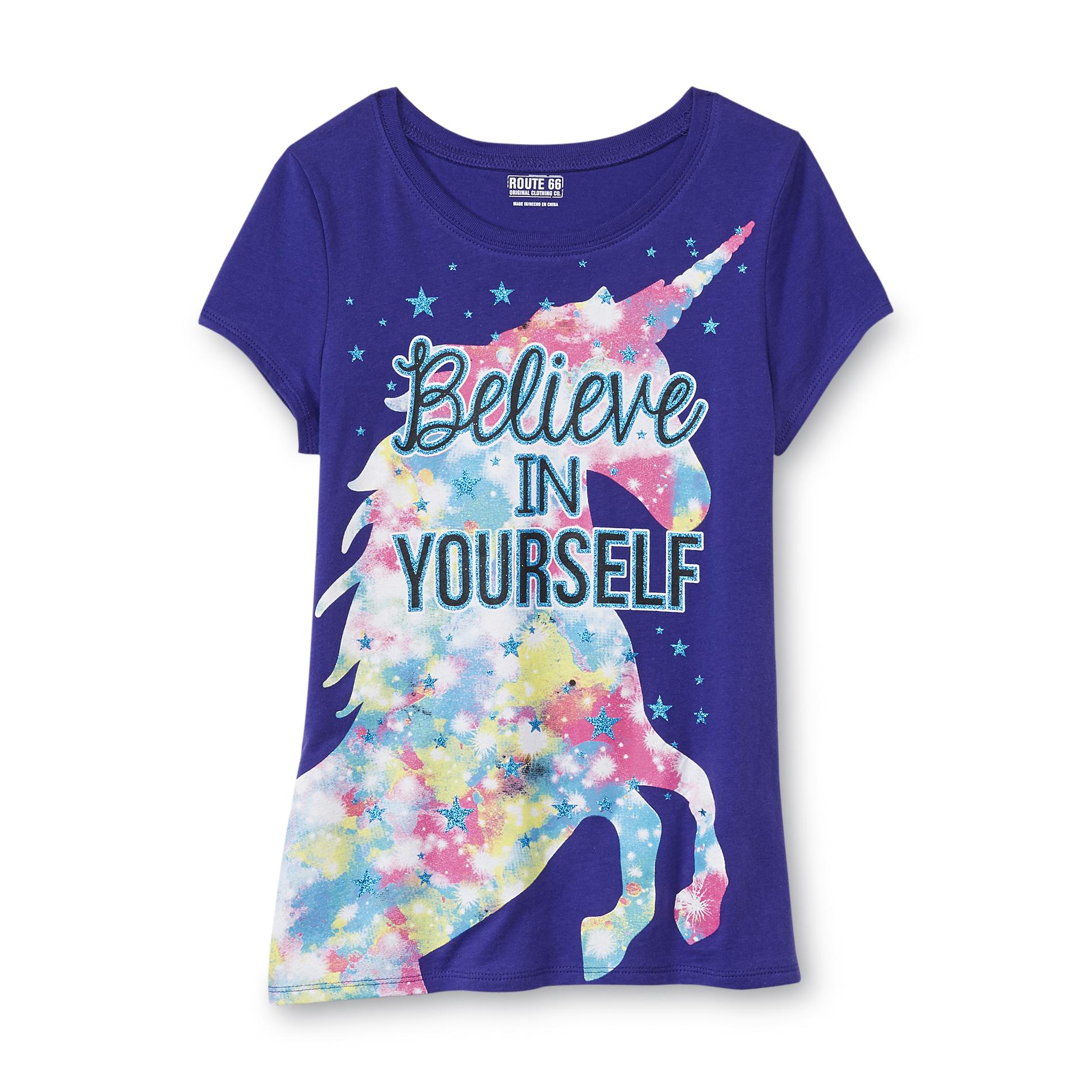 Route 66 Girl's Graphic T-Shirt - Cosmic Unicorn