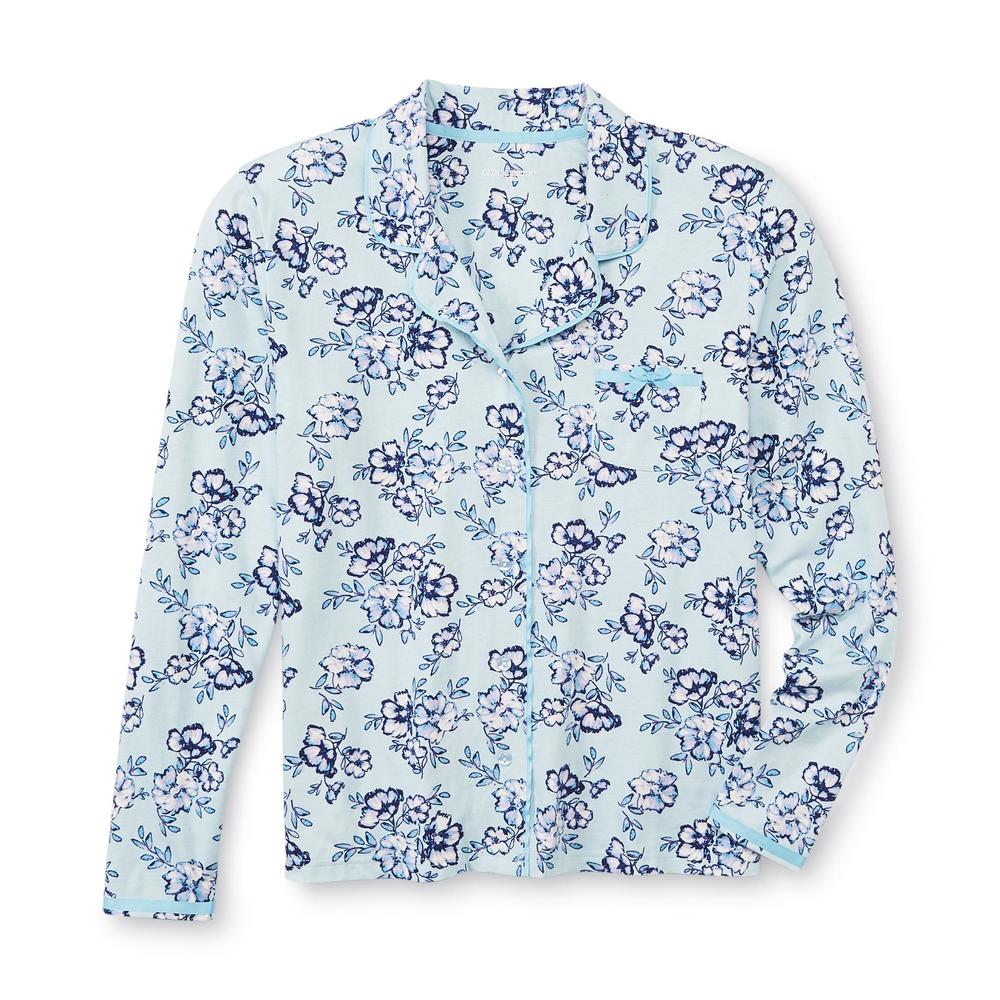 Laura Scott Women's Long-Sleeve Pajamas & Slippers - Floral