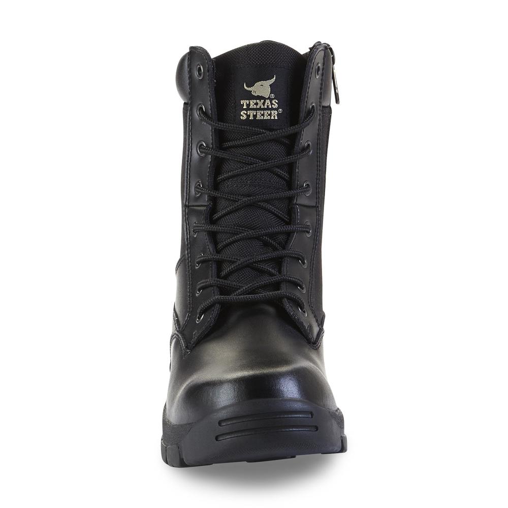 Texas Steer Men's Kadmus 3 Black Leather Soft Toe 8" Swat Boot