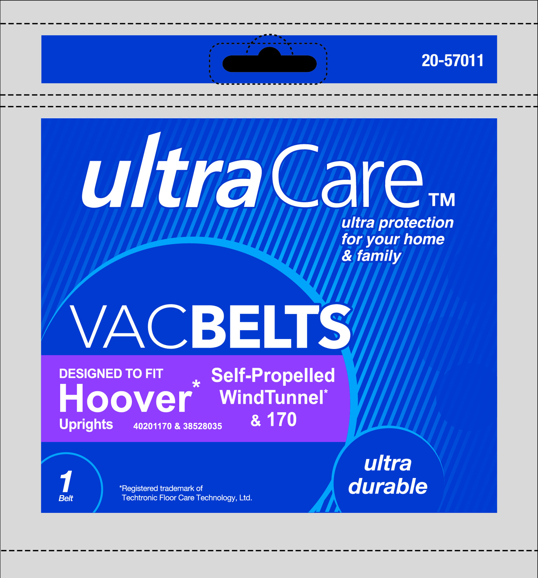 UltraCare UCB4170-6  Vacuum Belt for Hoover&#8482; Self-Propelled WindTunnel, 170 Upright - 1 belt