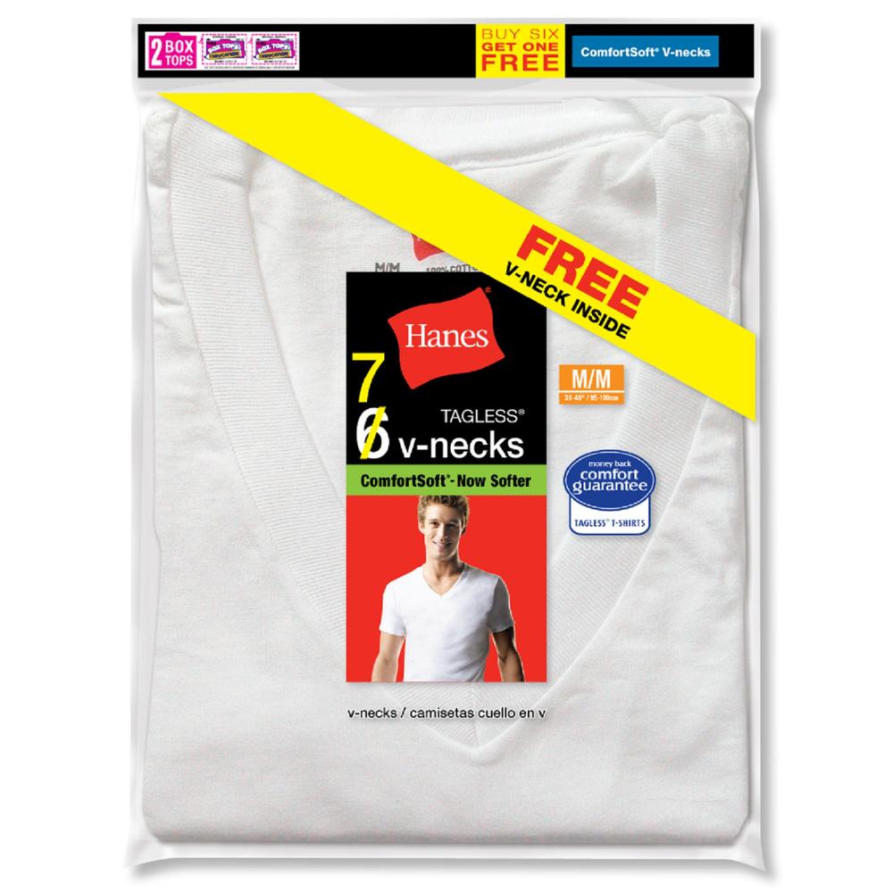 Hanes Men&#8217;s T-Shirt V-Neck 7-Pack