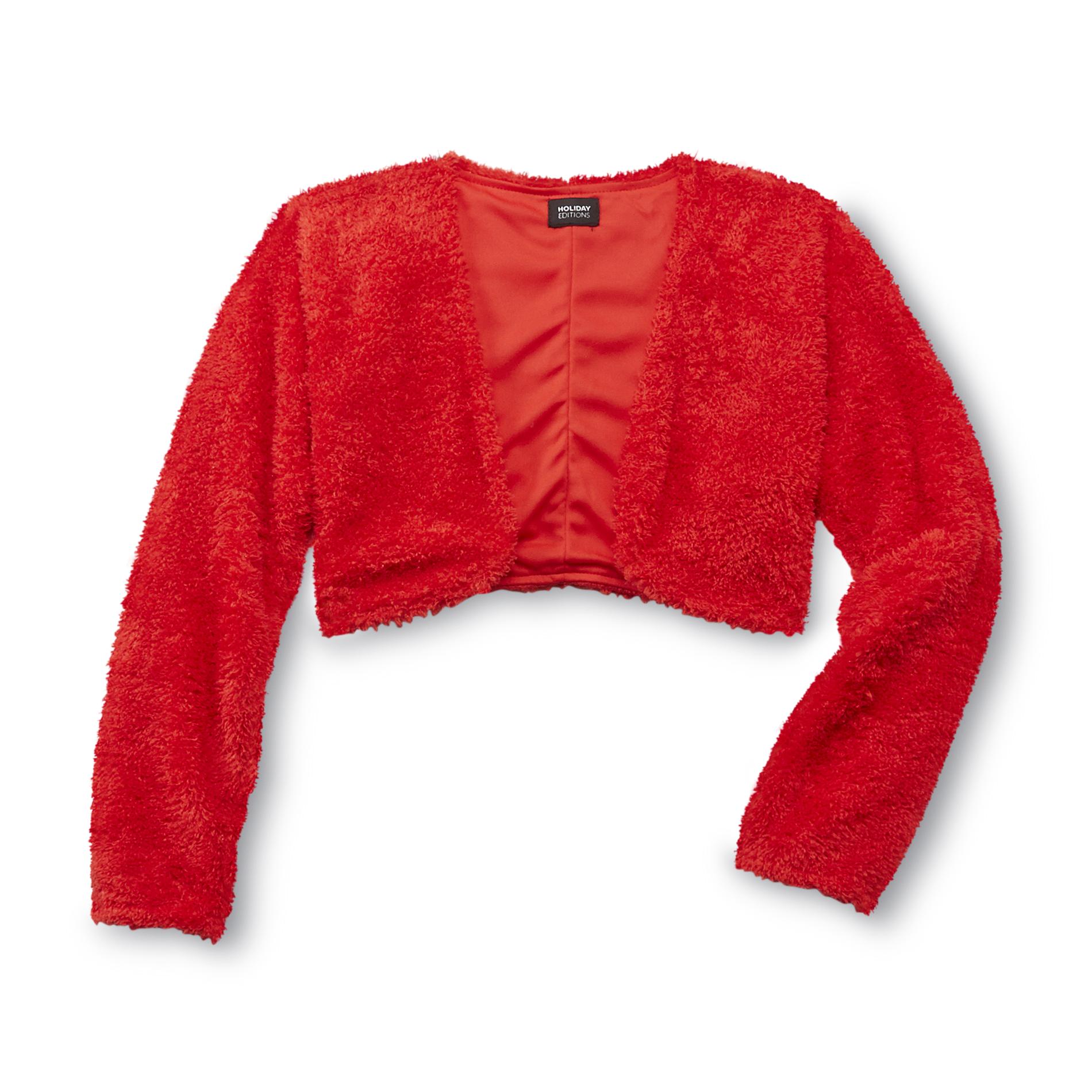 Holiday Editions Girl's Cropped Faux Fur Shrug