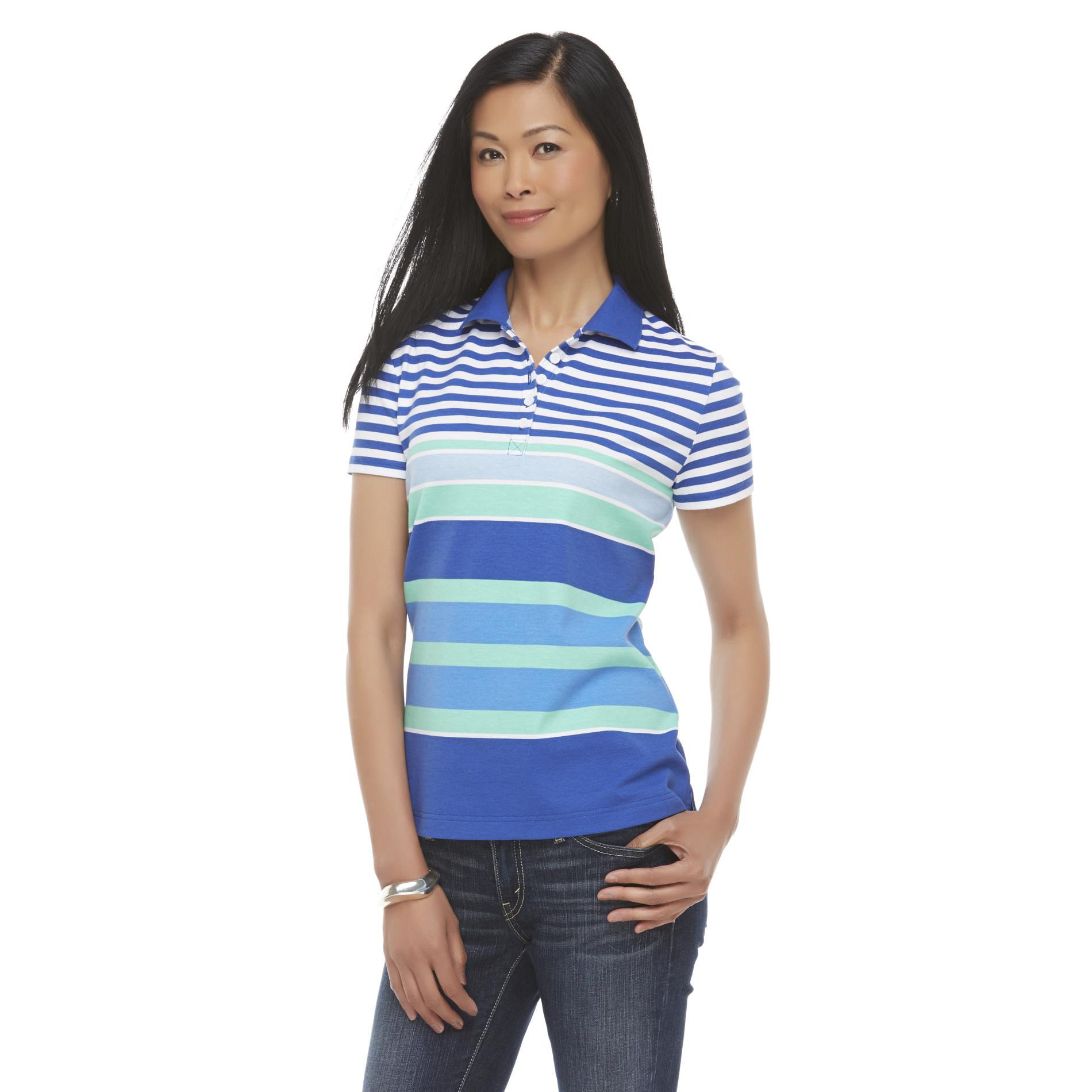 Basic Editions Women's Polo Shirt - Striped