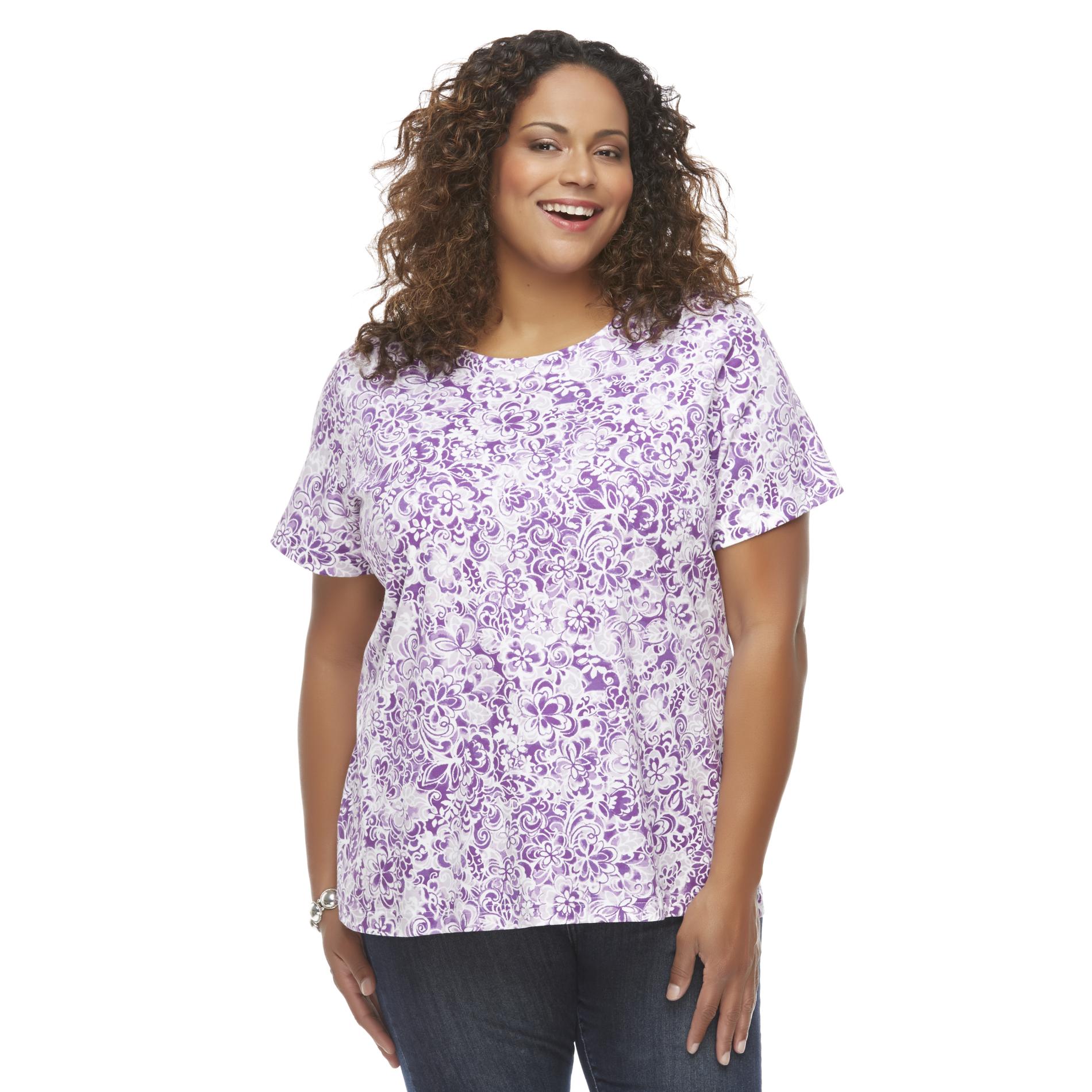 Laura Scott Women's Plus T-Shirt - Floral Print