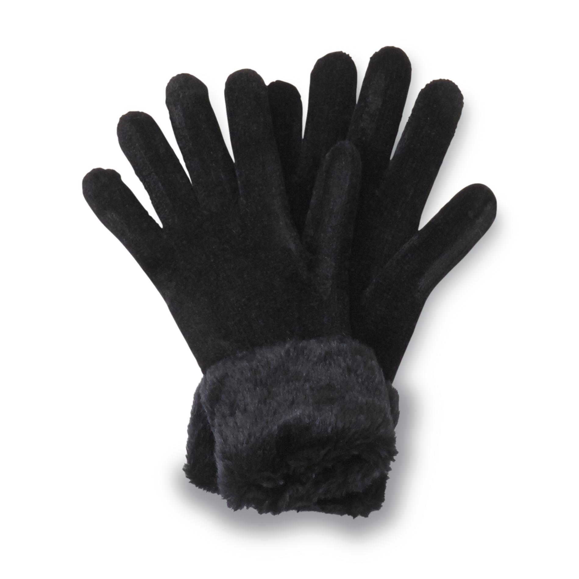 Covington Women's Faux Fur Cuff Chenille Gloves