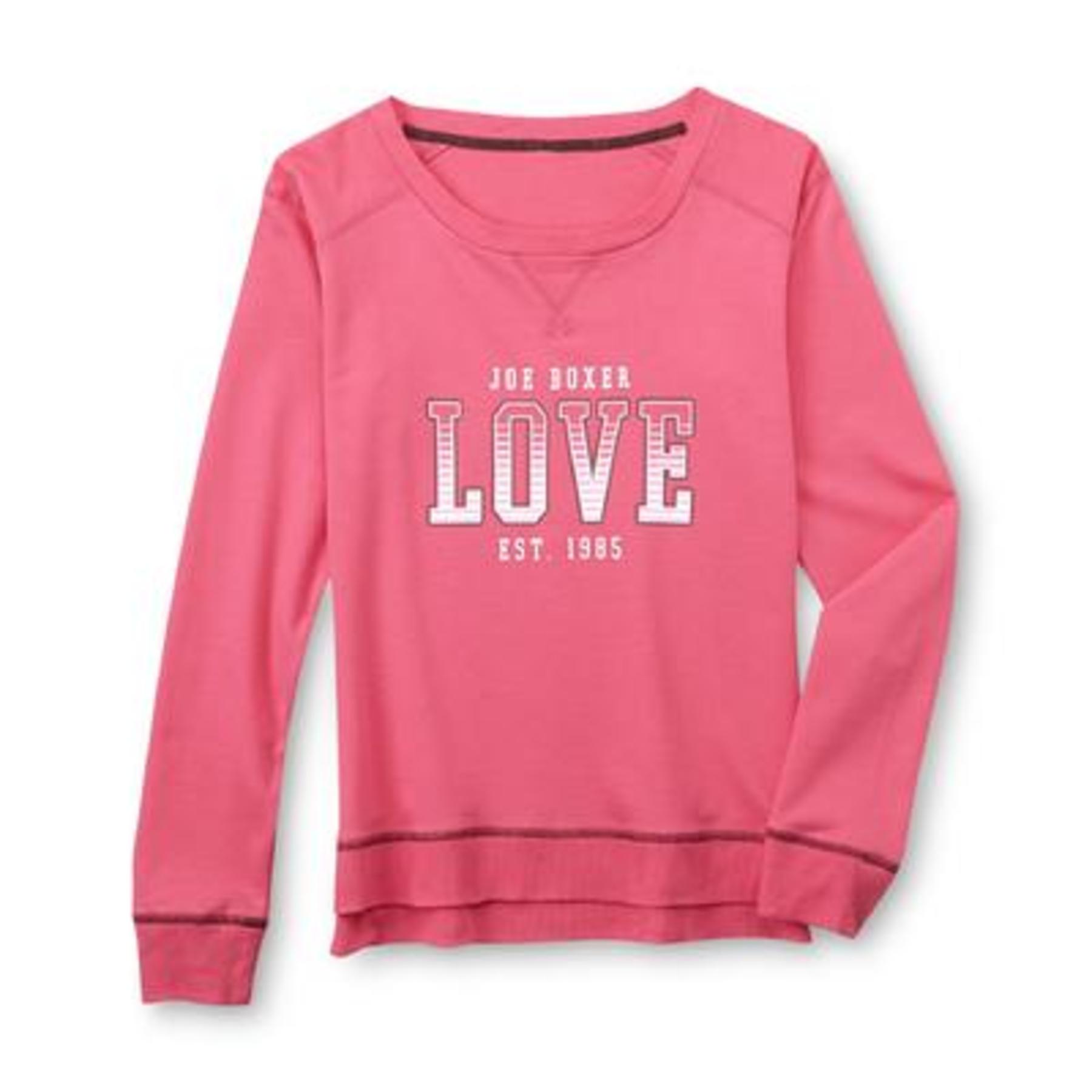 Joe Boxer Junior's Plus Graphic Sweatshirt - Love