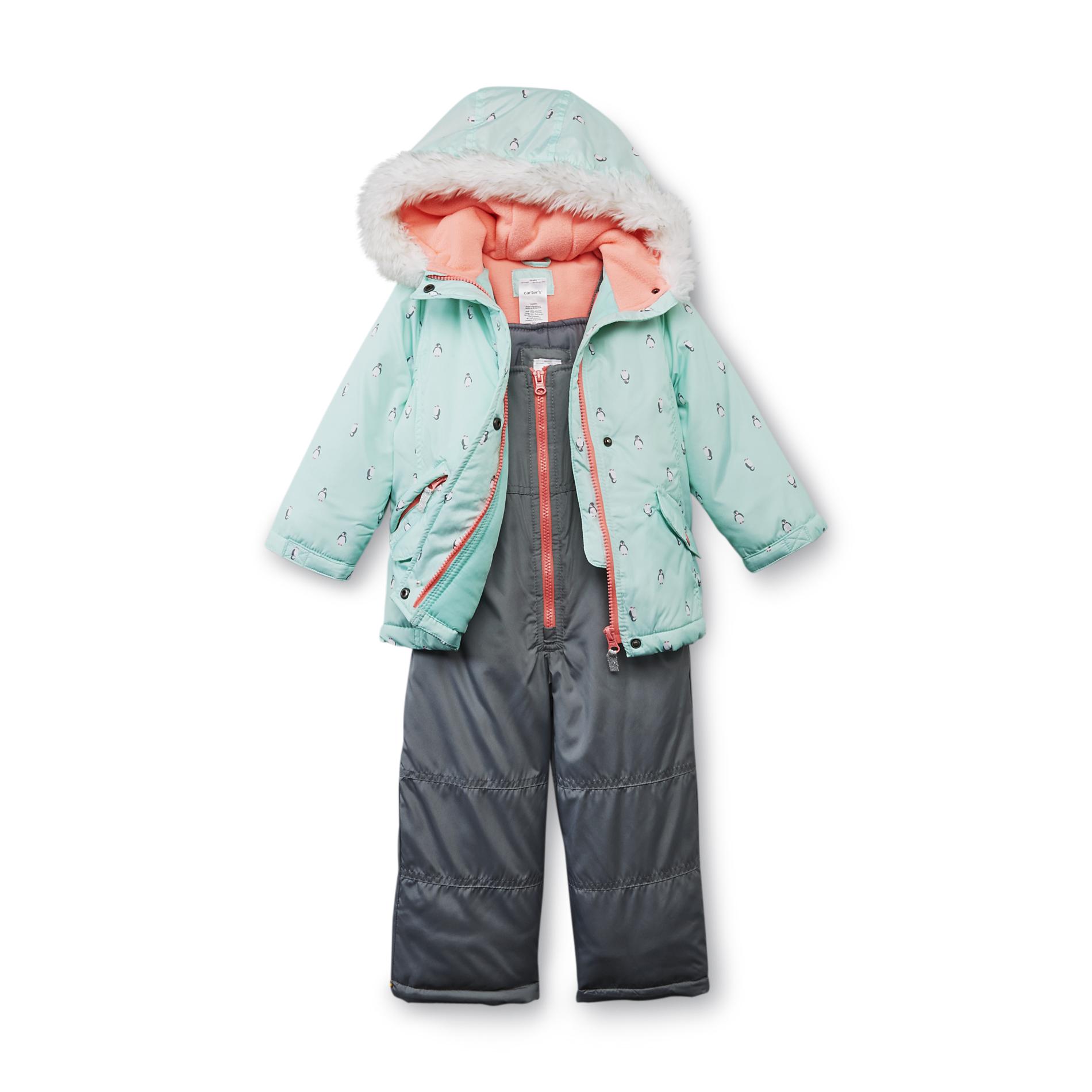Carter's Toddler Girl's Jacket & Snow Pants - Penguins