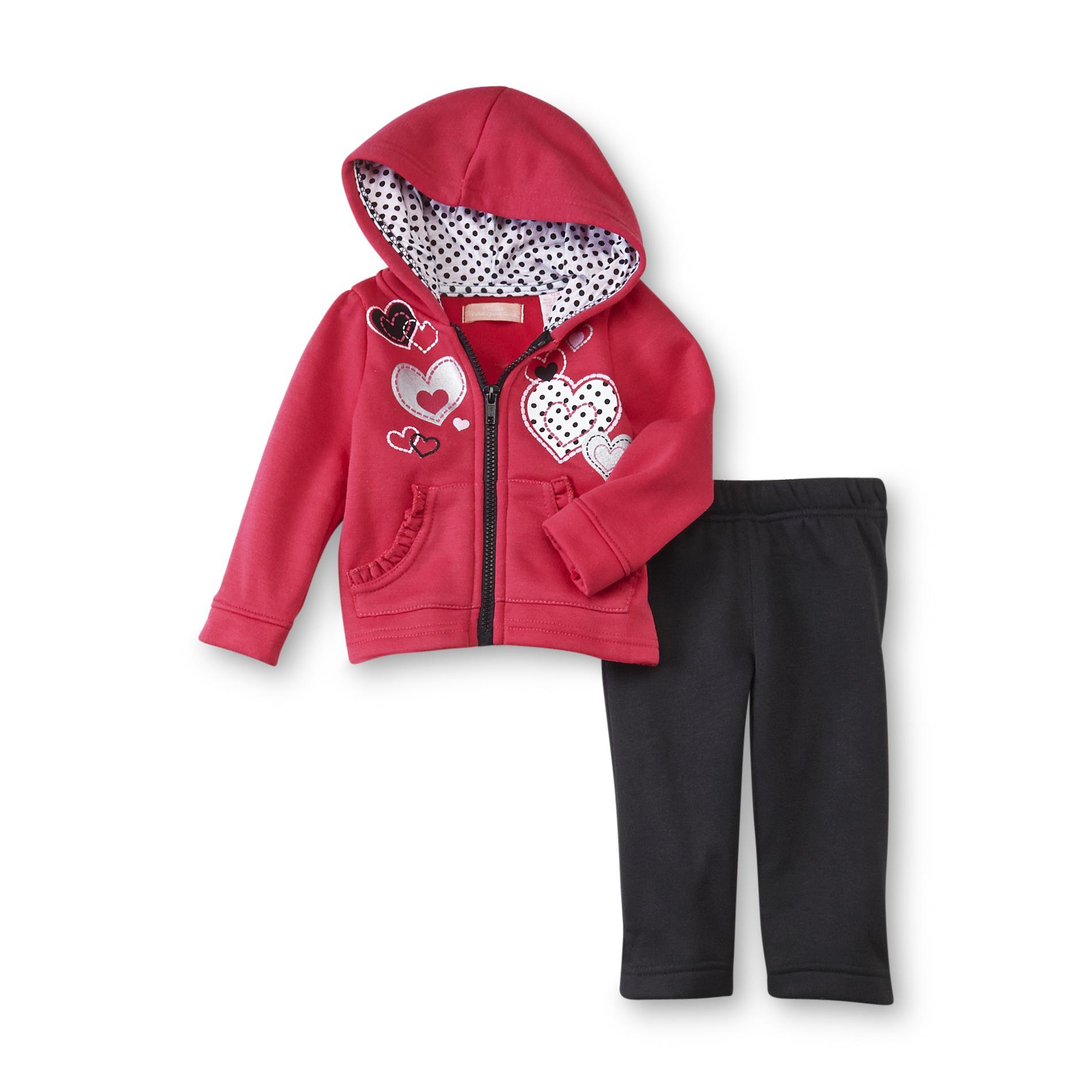 Kids Headquarters Infant & Toddler Girl's Fleece Hoodie Jacket & Pants - Hearts