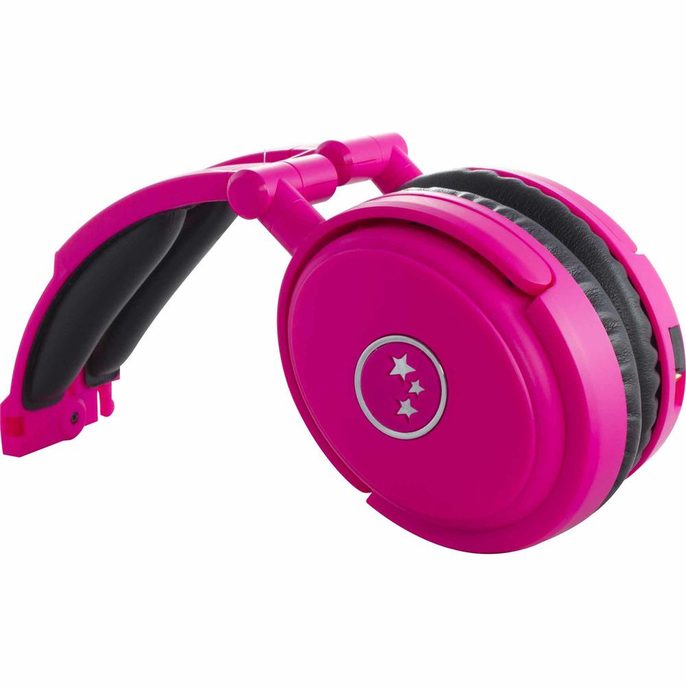 Able Planet NC180PKM Musician's Choice&#174; Neon&#8482; Around the Ear Active Noise Canceling Foldable Headphones - Pink