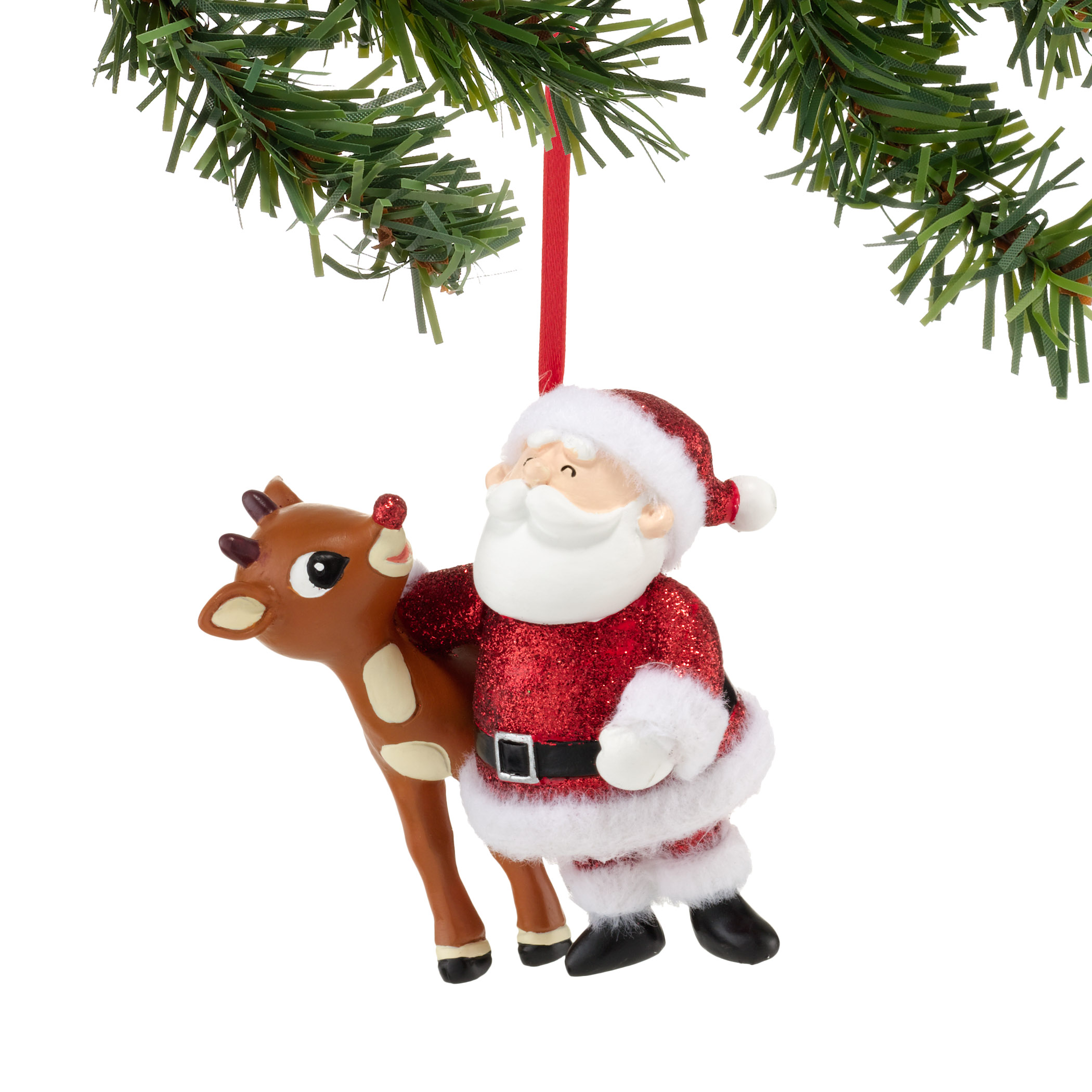 Dept 56 Rudolph the Red Nose Reindeer And Santa Christmas Ornament