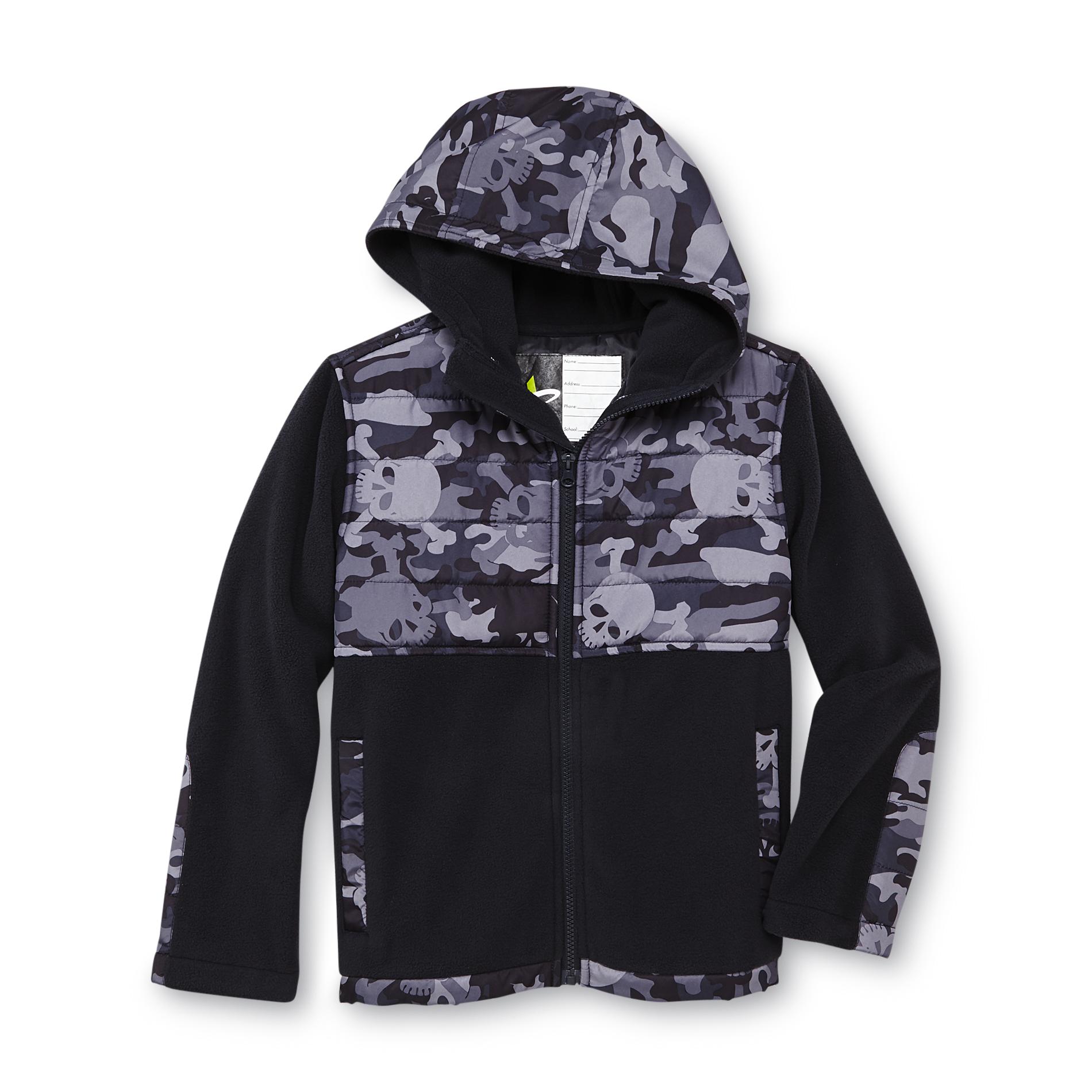 Amplify Boy's Hooded Fleece Zip Front Jacket - Camo