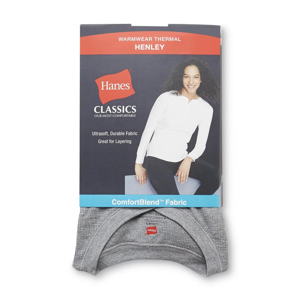 Hanes Women's Thermal Henley Shirt