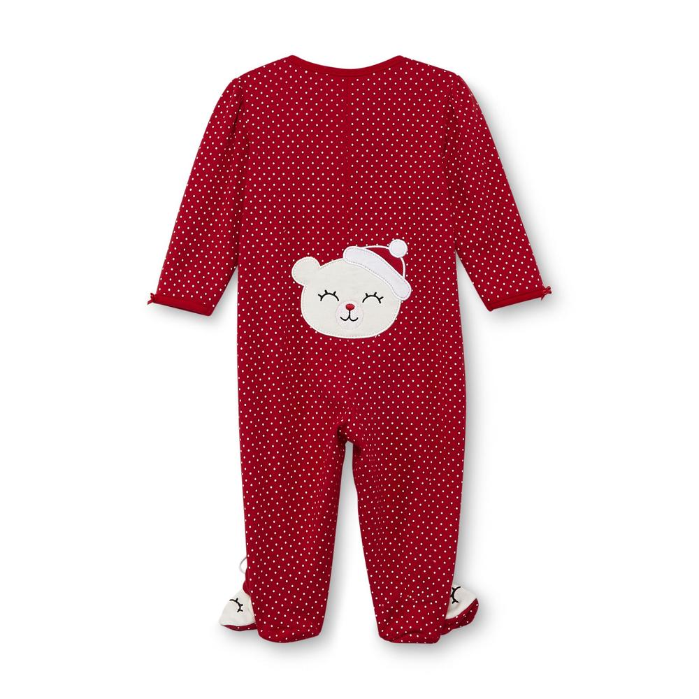 Little Wonders Newborn Girl's Sleeper Footed Pajamas - My First Christmas