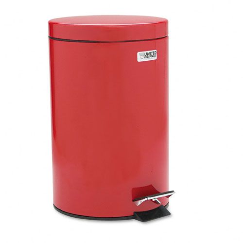 Rubbermaid RCPMST35ERD Economical Step Can, Round, Steel, 3.5gal, Red