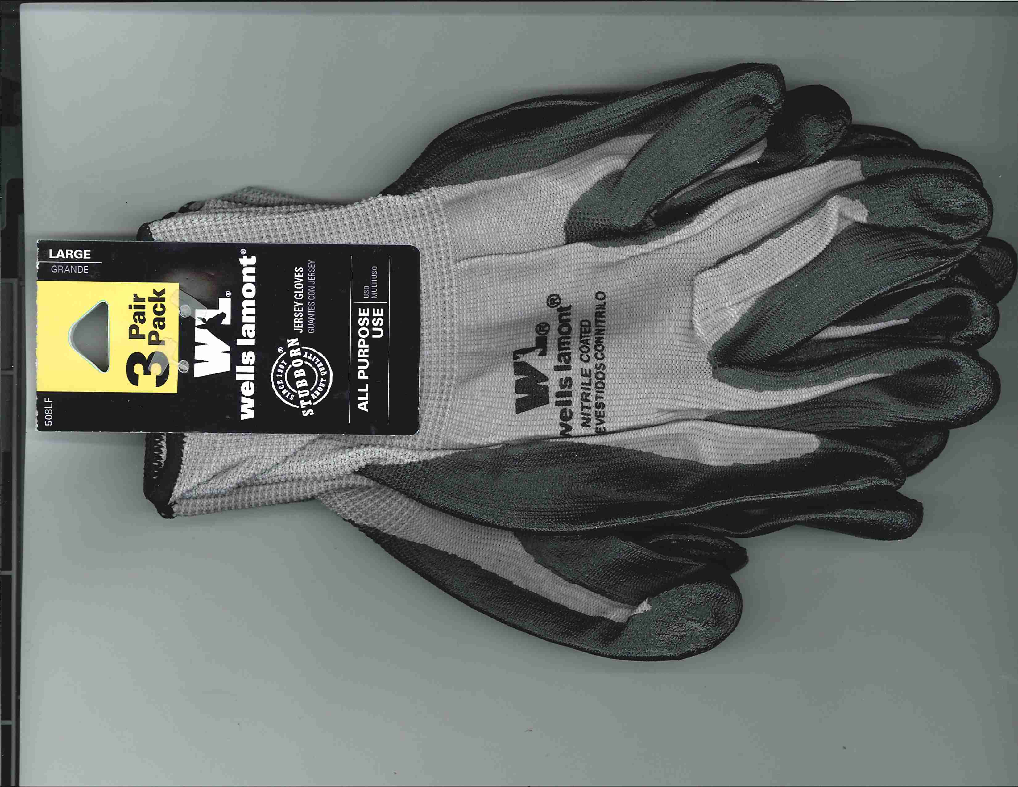 Wells Lamont 546LF-WNW Men's 3-Pack Nitrile Work Gloves