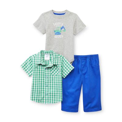 Little Wonders Newborn & Infant Boy's Bodysuit  Shirt & Pants - Checkers