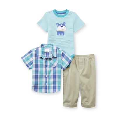 Little Wonders Newborn & Infant Boy's Bodysuit  Shirt & Pants - Plaid