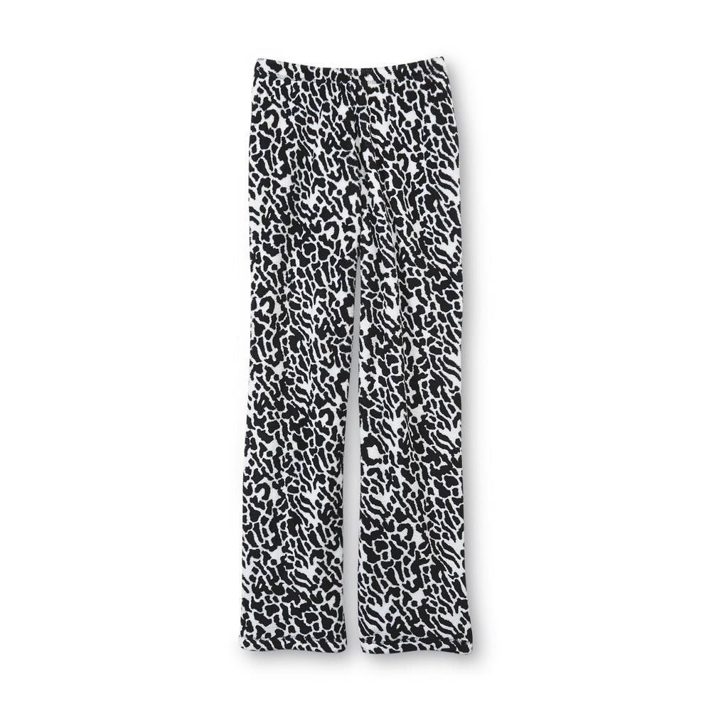 Joe Boxer Women's Pajama Shirt & Fleece Pants - Zebra Print