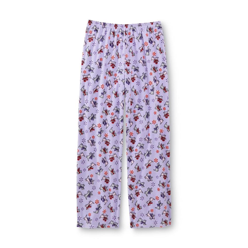 Pink K Women's Fleece Pajama Top & Pants - Dachshunds