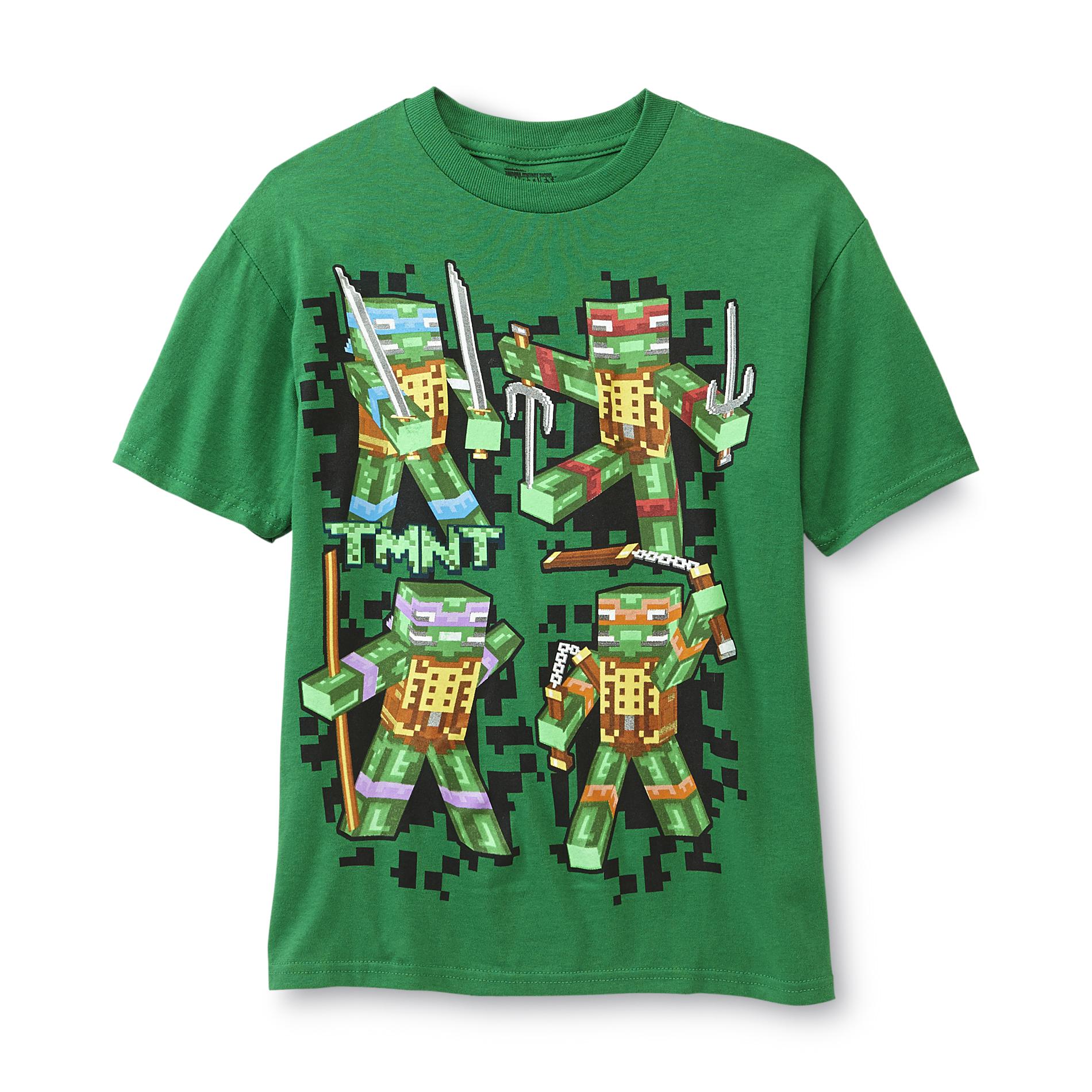 Nickelodeon Teenage Mutant Ninja Turtles Boy's Graphic T-Shirt - Minecraft