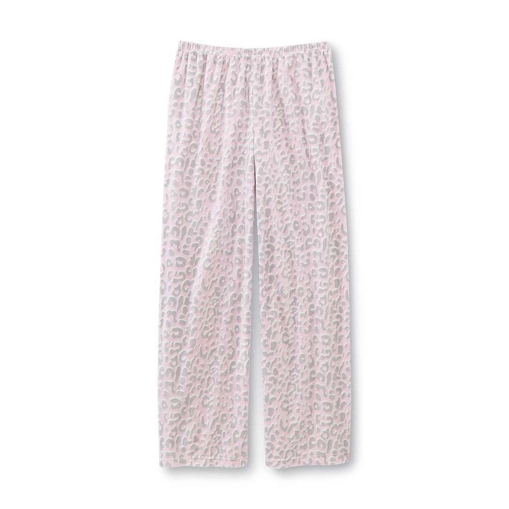 Pink K Women's Pajama Top & Pants- Leopard Print
