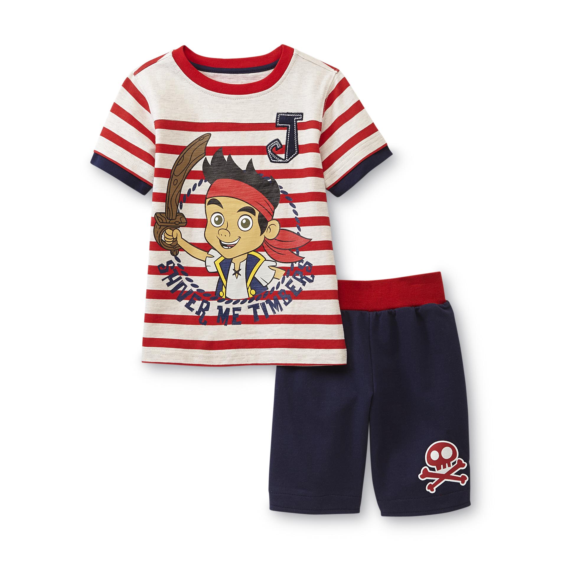 Disney Toddler Boy's Graphic T-Shirt & Shorts - Jake & The Never Land Pirates