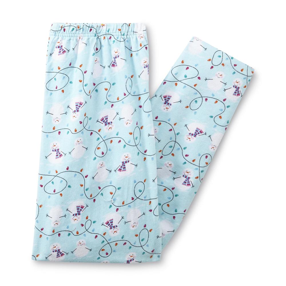 Joe Boxer Women's Flannel Pajama Shirt & Pants - Snowman