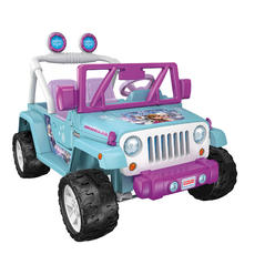 Power Wheels Disney Frozen Jeep Wrangler Ride-On Battery Powered Vehicle with Music Sounds & Storage, Preschool Kids Ages 3+ Yea