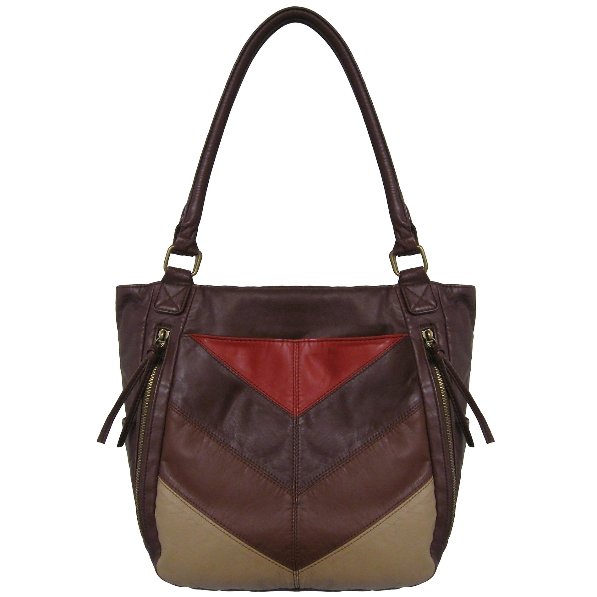 Covington Women's Faux Leather Tote Handbag - Chevron
