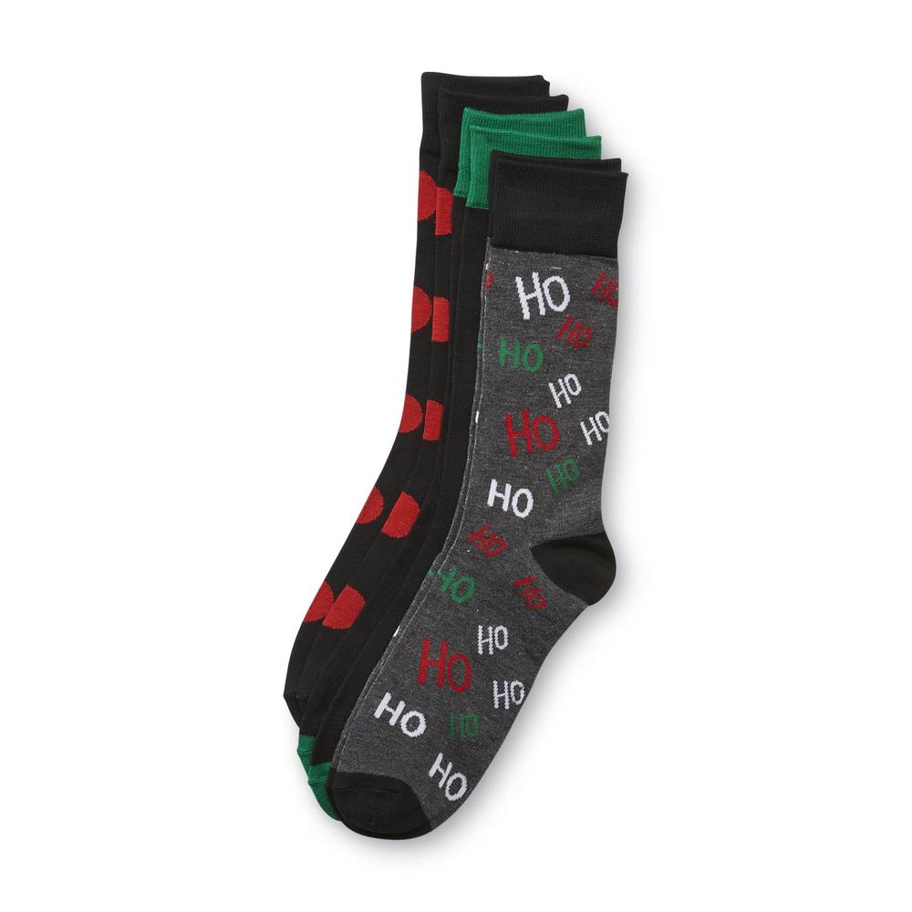 Joe Boxer Men's 3-Pairs Holiday Crew Socks - Polka Dots