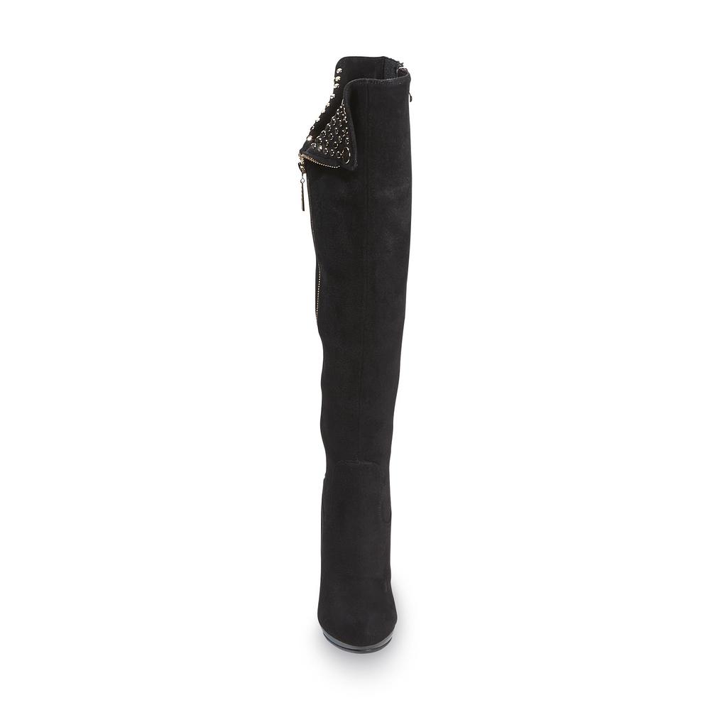 Bolaro Women's Fold Black Stiletto Tall Boot