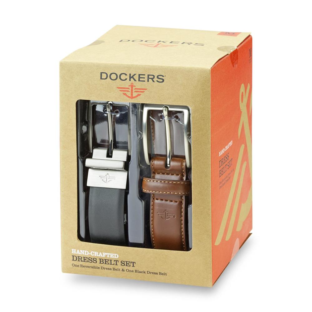 Dockers Men's 2-Pack Synthetic Leather Dress Belts