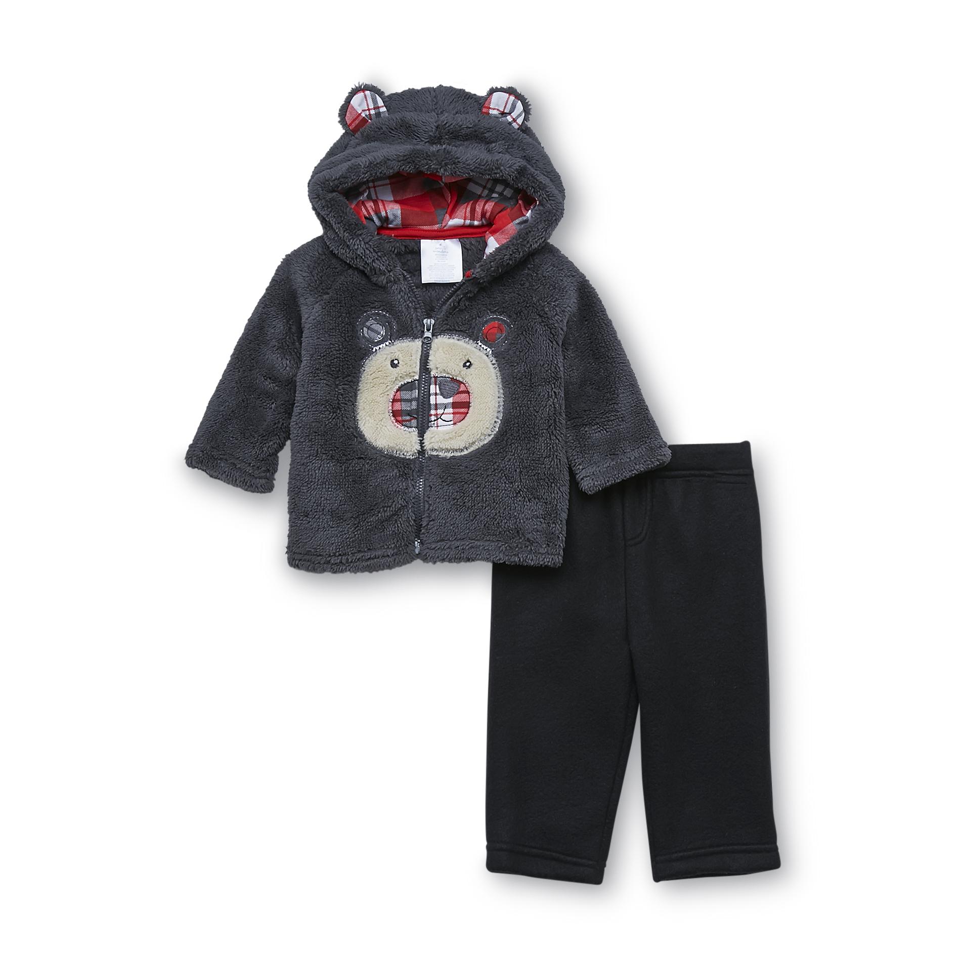 Small Wonders Newborn Boy's Plush Hooded Jacket & Pants - Bear