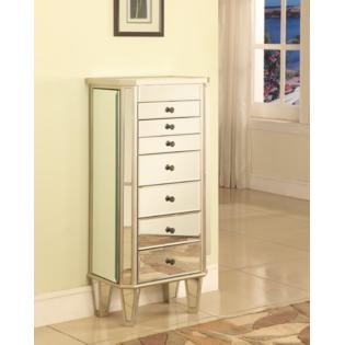 L Powell Mirrored Jewelry Armoire With Silver Wood Make the most of your space with a new jewelry armoire. powell