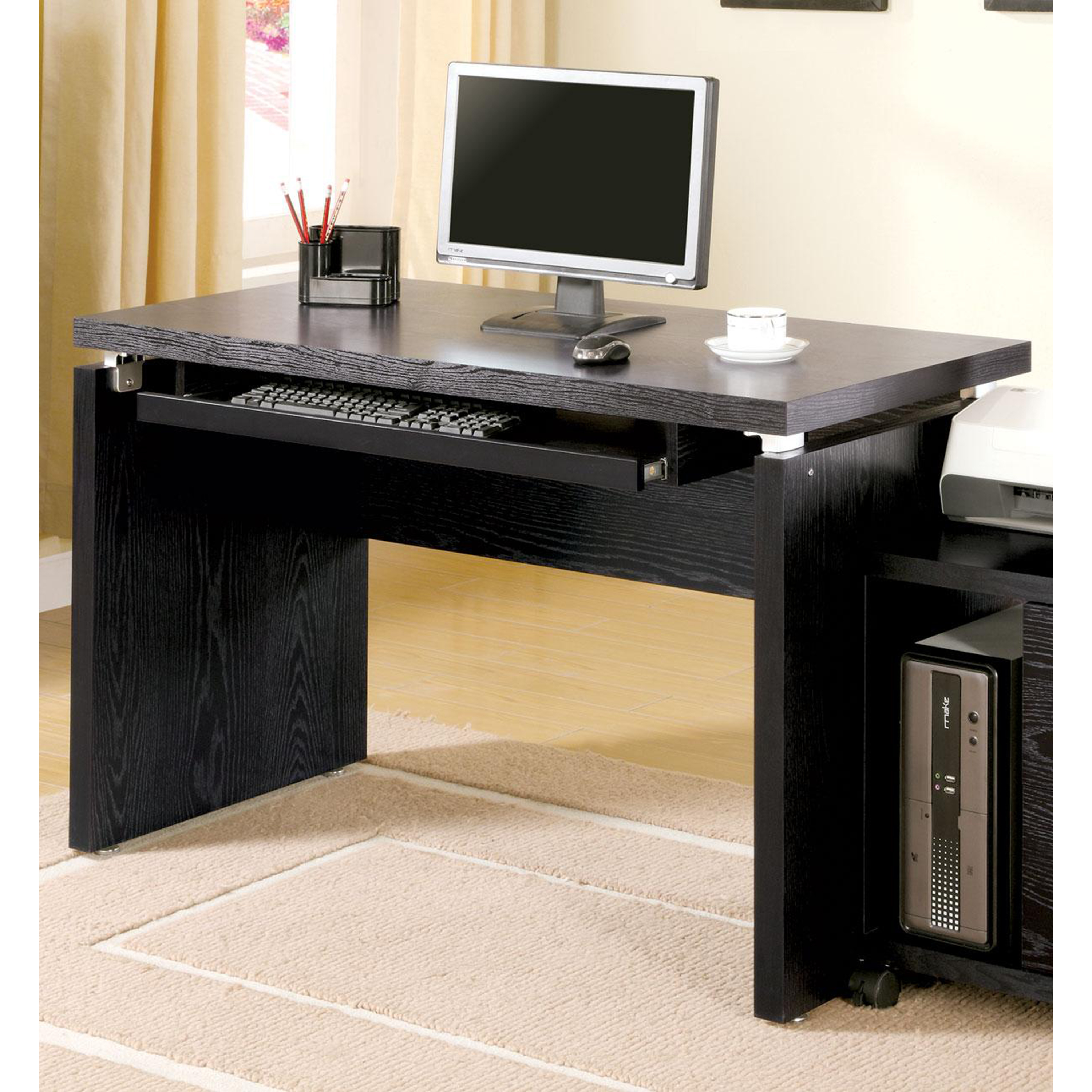 Venetian Worldwide Clark Collection Computer Desk in Black Finish Venetian Worldwide Clark Collection Computer Desk in Black Finish