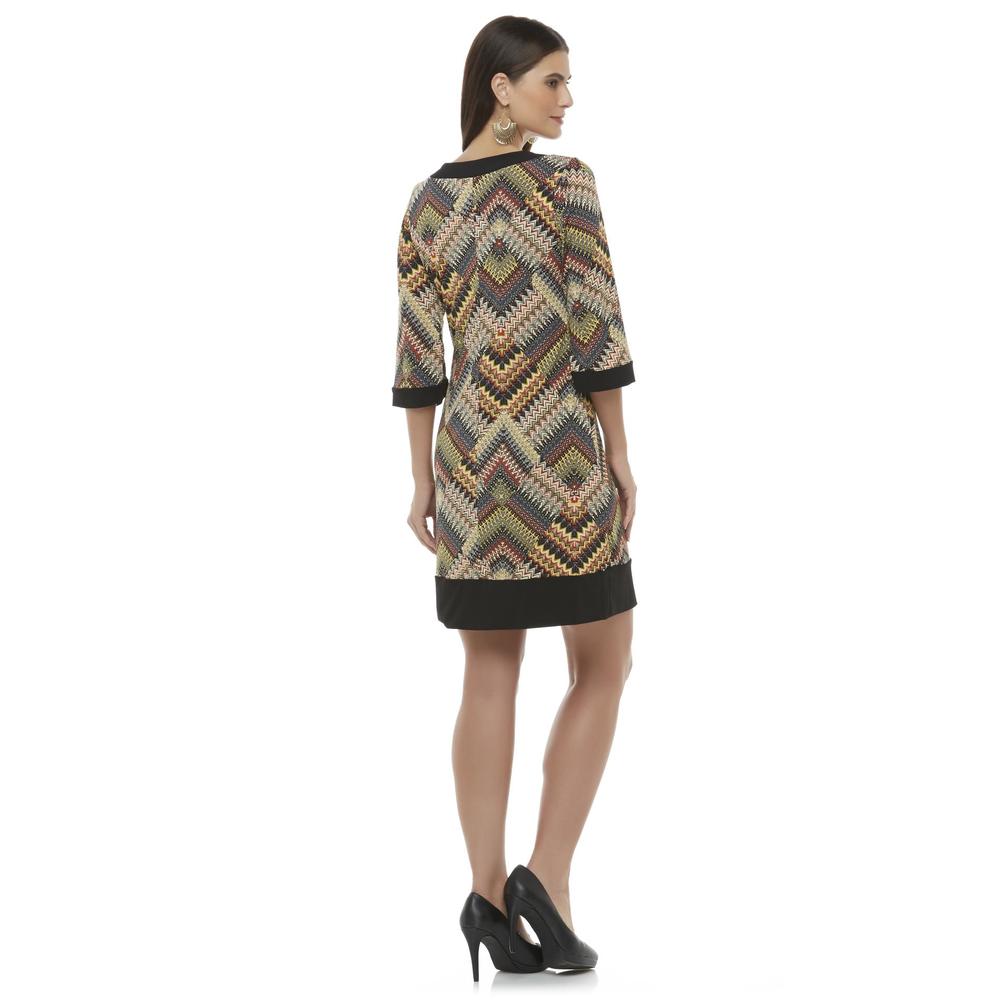 Jump Apparel Women's Sweater Dress - Geometric Print