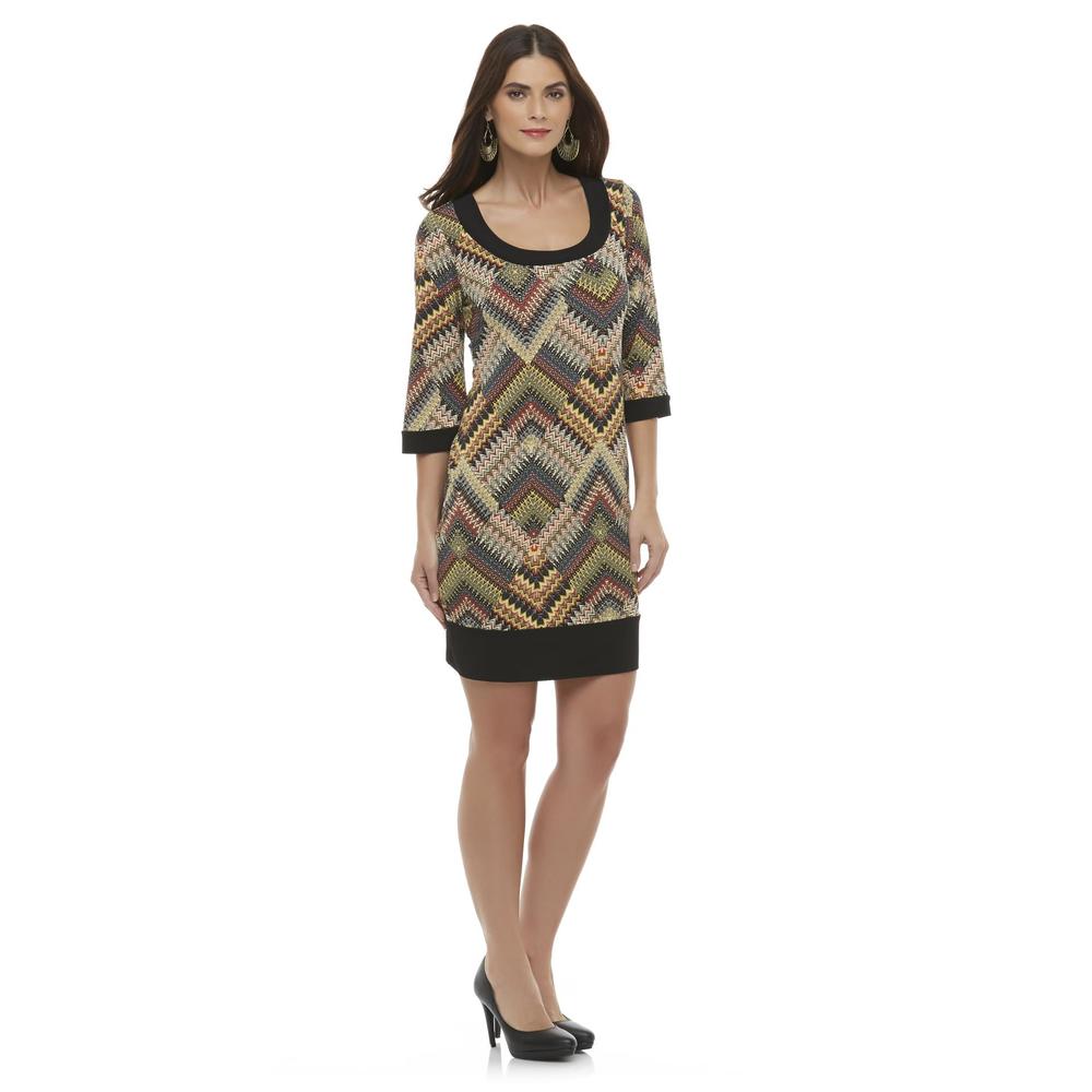 Jump Apparel Women's Sweater Dress - Geometric Print