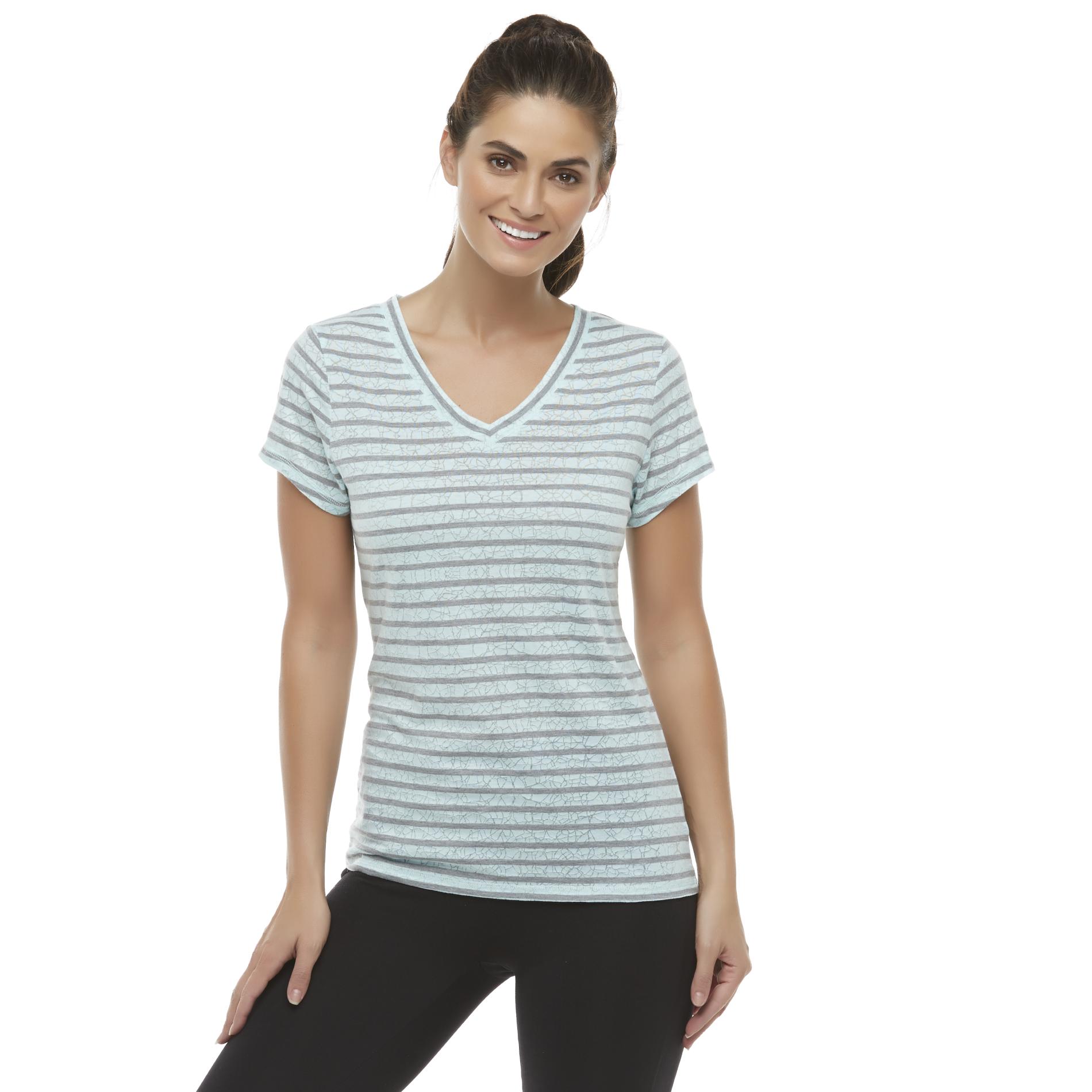 Danskin Women's Burnout T-Shirt - Striped